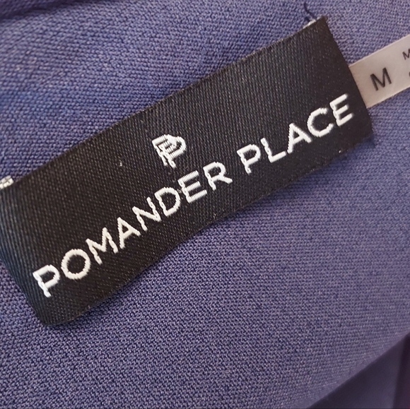 Tuckernuck Pomander Place Mason Navy Blue Red Ruffle Tie Blouse Size Medium - Picture 9 of 12